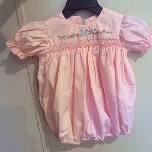 Remember Nguyen Baby Pink Smocked Bubble